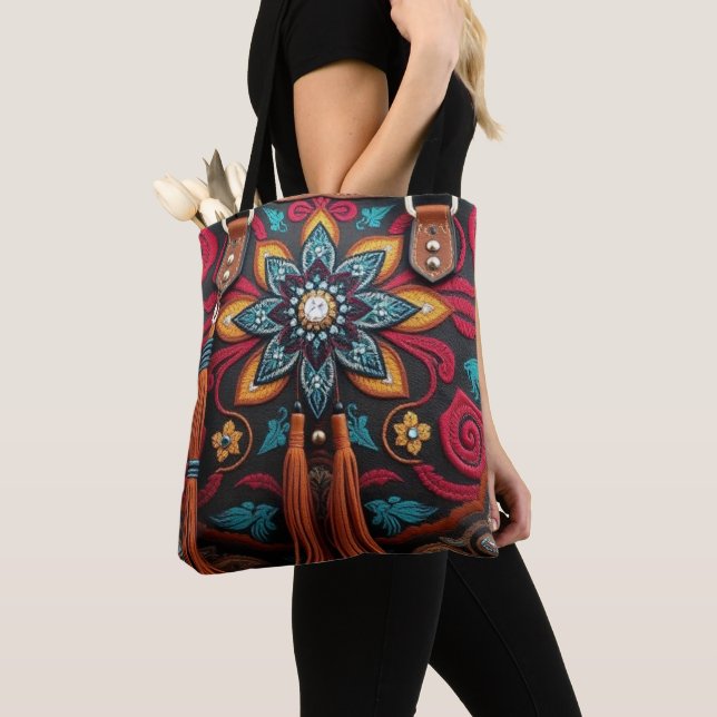 Western Drawl Tote Bag (Close Up)