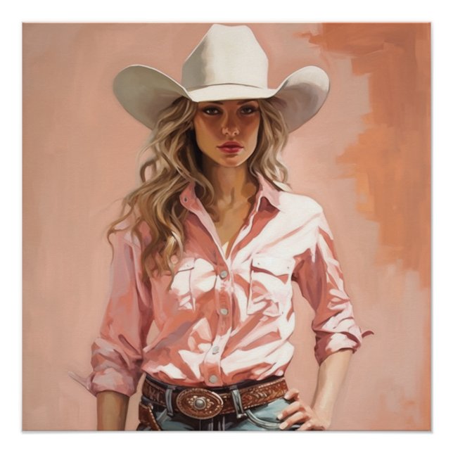 Western Elegance: Cowgirl Wall Art (Front)