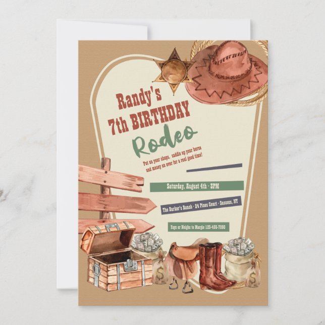 Western Elements Birthday Invitation (Front)