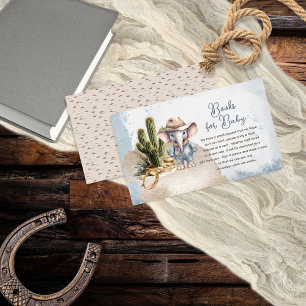 Western Elephant Cowboy Baby Shower Books for Baby Enclosure Card