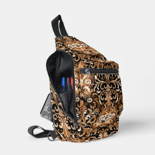 Western Embossed Leather Look Design Sling Bag