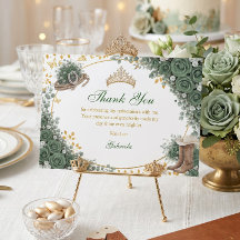 Western  Emerald Green Golden Country Quinceañera