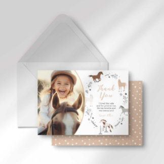 Western Equestrian Birthday Thank You Card