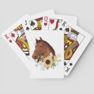 Western Equestrian Horseback Riding Brown Horse Playing Cards