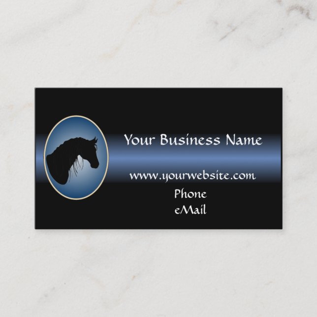 Western Equestrian Silhouette Business Cards (Front)