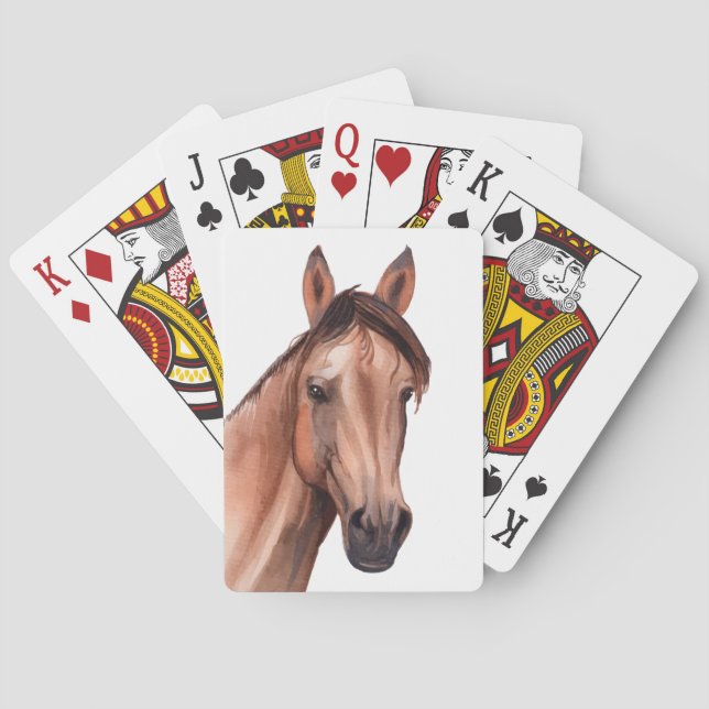 Western Equestrian Watercolor Horse Playing Cards (Back)