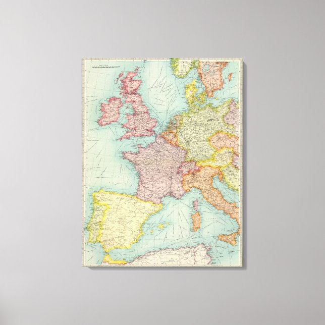 Western Europe communications Canvas Print (Front)