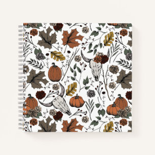 Western Fall Harvest and Cow Skulls Notebook