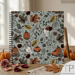 Western Fall Harvest Cow Skull Notebook