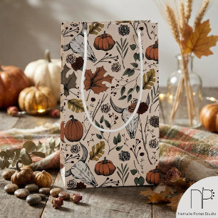 Western Fall Harvest Cow Skull Small Gift Bag