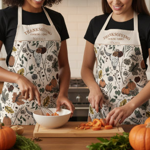Western Fall Harvest Thanksgiving Cooking Squad Apron