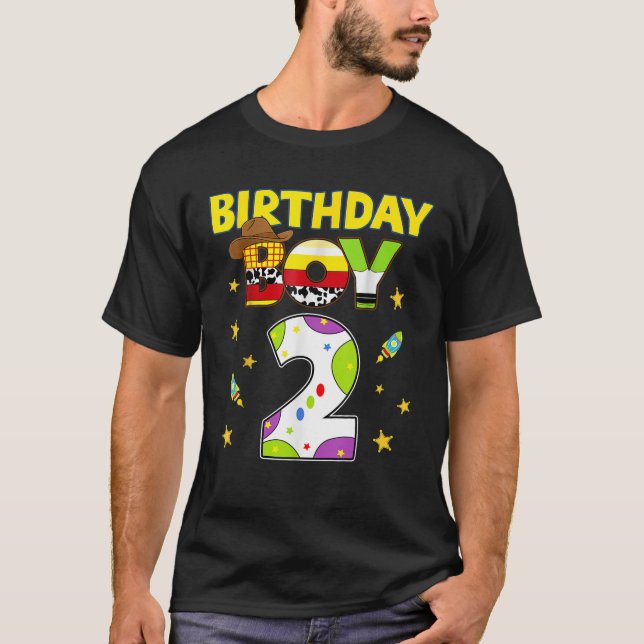 Western Family Birthday Boy 2 Cowboy 2nd Birthday  T-Shirt (Front)
