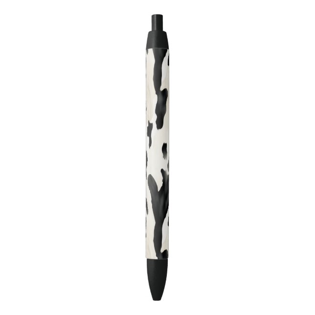 Western Farm Animal Cow Black Ink Pen (Front Vertical)