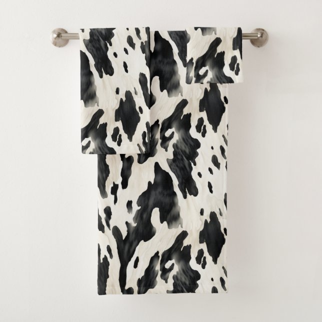 Western Farm Animal Cow Country Bath Towel Set (Insitu)