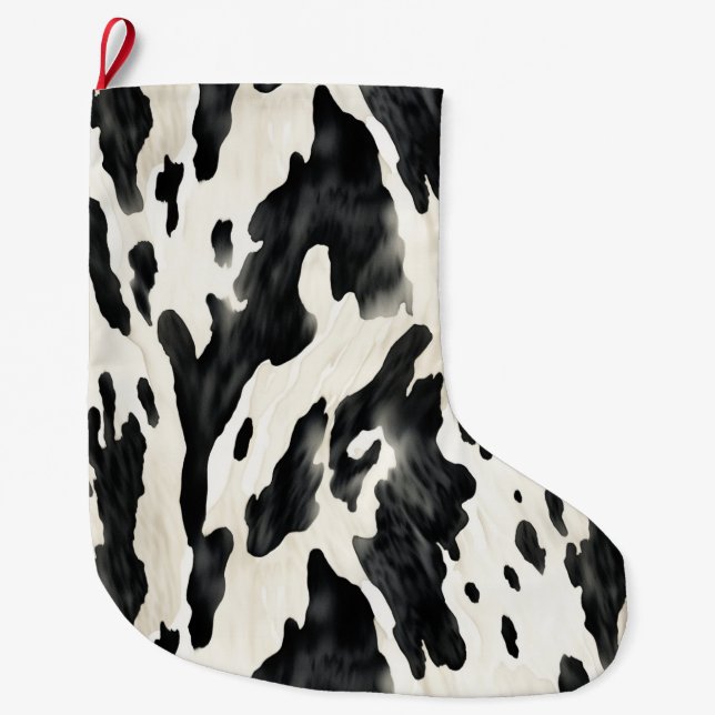 Western Farm Animal Cow Country   Large Christmas Stocking (Front)