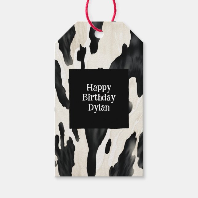 Western Farm Animal Cow Gift Tags (Front)