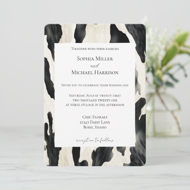 Western Farm Animal Cow Invitation (Standing Front)