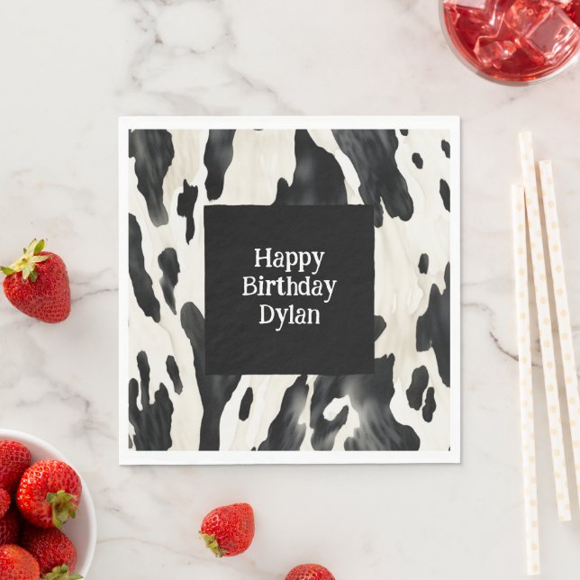 Western Farm Animal Cow Napkin (Insitu)