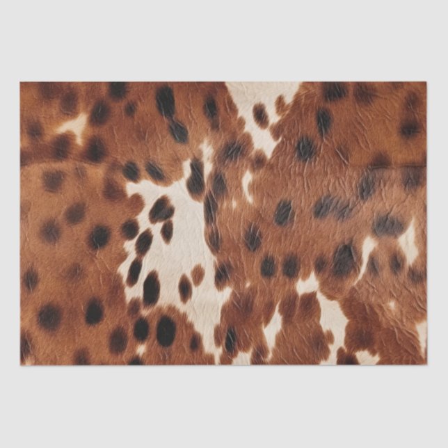Western Farm Brown Cream Cowhide  Tissue Paper (Front)