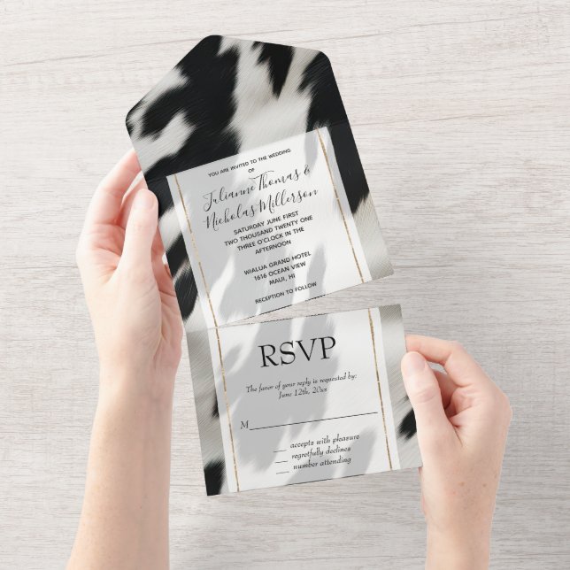 Western Farm Cowhide  All In One Invitation (Tearaway)