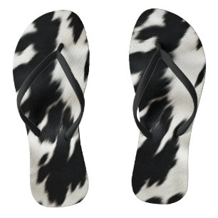 Western Farm Cowhide  Flip Flops