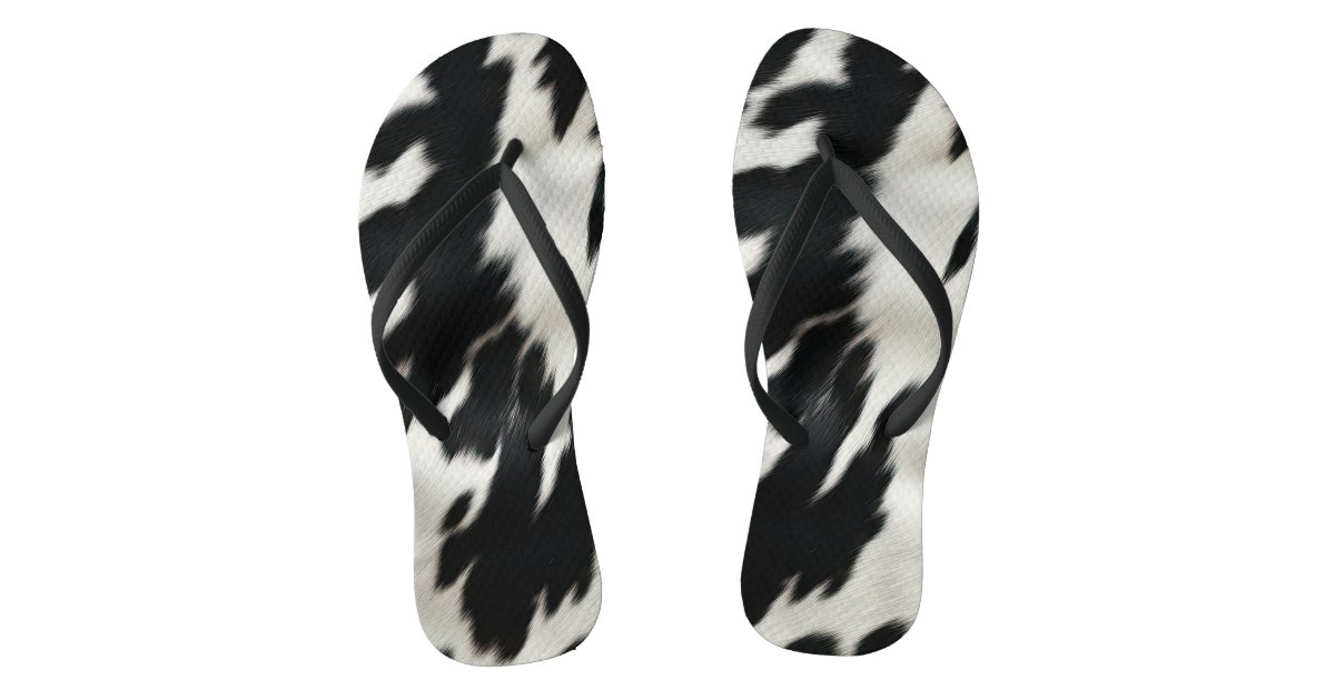 cowhide flip flops