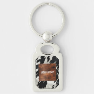 Western Farm Cowhide Key Ring