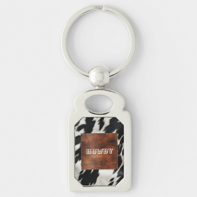 Western Farm Cowhide Key Ring (Front)