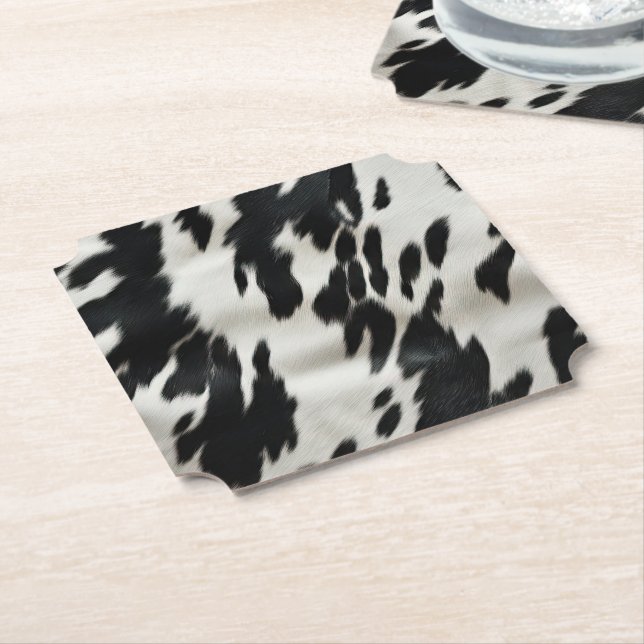 Western Farm Cowhide  Paper Coaster (Angled)