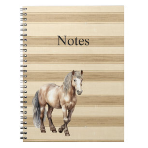 Western Farm Cream Stripes Horse Notebook