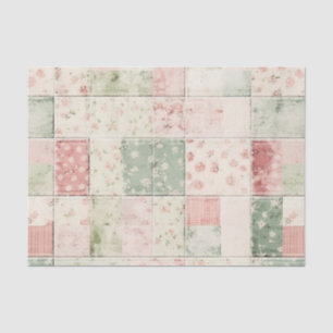 Western Farm Mint Pink Floral Quilt Patterns  Tissue Paper