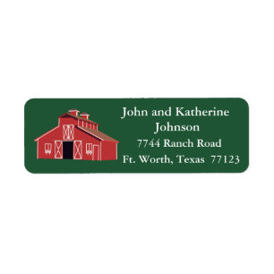 Western Farm Ranch Red Barn Return Address