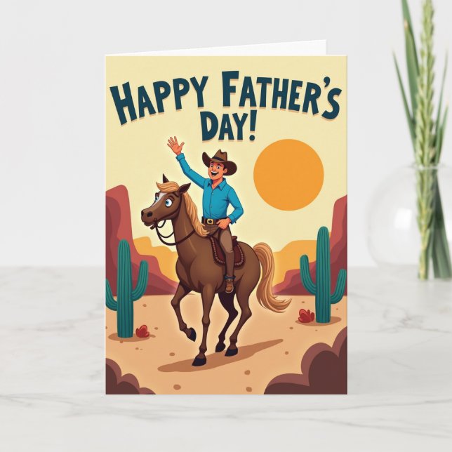 Western Fathers Day Scene Card (Front)