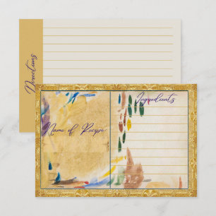 Western Feathers Gold Flat Recipe Card