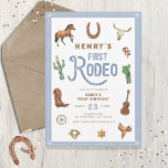 Western First Birthday Rodeo Baby Boy Invitation<br><div class="desc">Western First Birthday Rodeo Baby Boy Invitation</div>