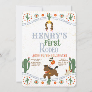 Western First Birthday Rodeo Baby Invitation