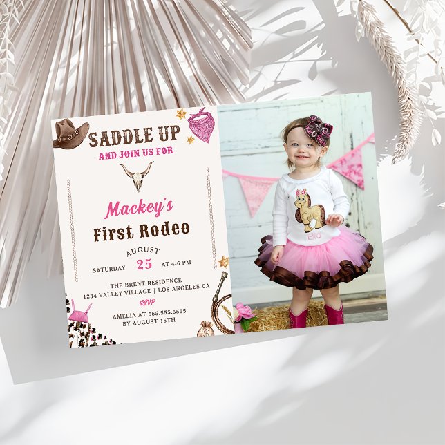 Western First Birthday Rodeo Photo Invitation (Creator Uploaded)