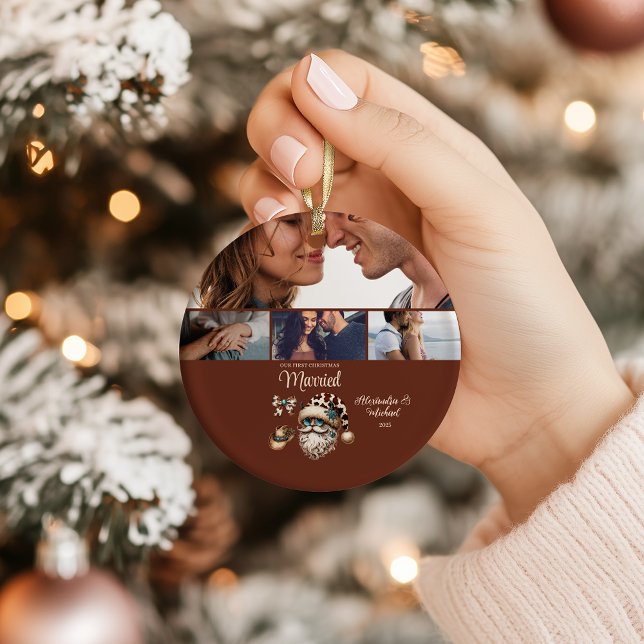 Western First Christmas Married 4 Photo  Ceramic Tree Decoration (Creator Uploaded)