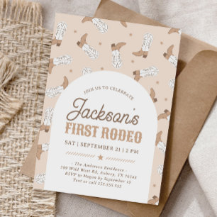 Western First Rodeo Birthday Invitation