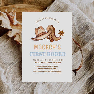 Western First Rodeo Birthday Party Boy  Invitation