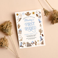 Western First Rodeo Wild West Cowboy Blue Birthday