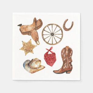 Western First Rodeo Wild West Cowboy Napkin