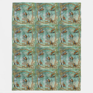 Western Fleece Blanket Rodeo Events With Rope