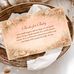 Western Floral Baby Shower Books For Baby Enclosure Card