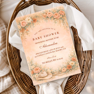 Western Floral Baby Shower Invitation