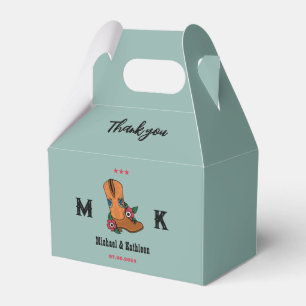 Western Floral Cowboy Boot Boho Country Wedding Favour Box