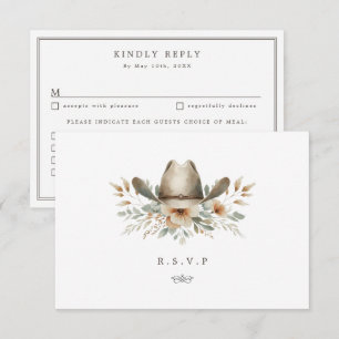 Western floral Cowboy hat meal choices RSVP