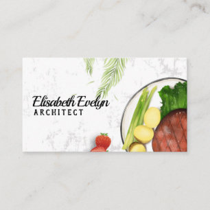 Western Food Texture Minimalist Business Card