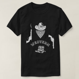 Western funny, unique, black, customisable T-Shirt