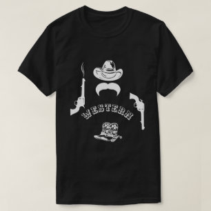 Western funny, unique, customisable, black T-Shirt